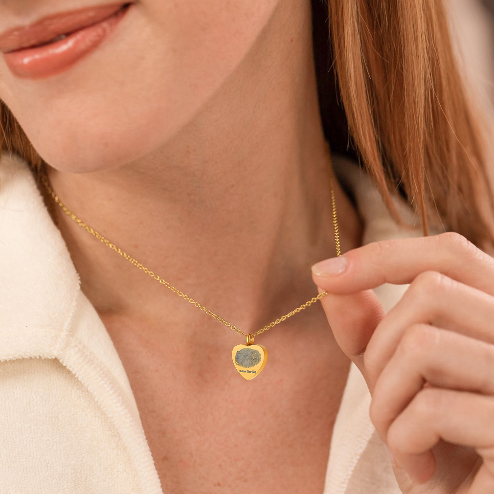 Personalized Photo Heart Urn Necklace for Ashes 