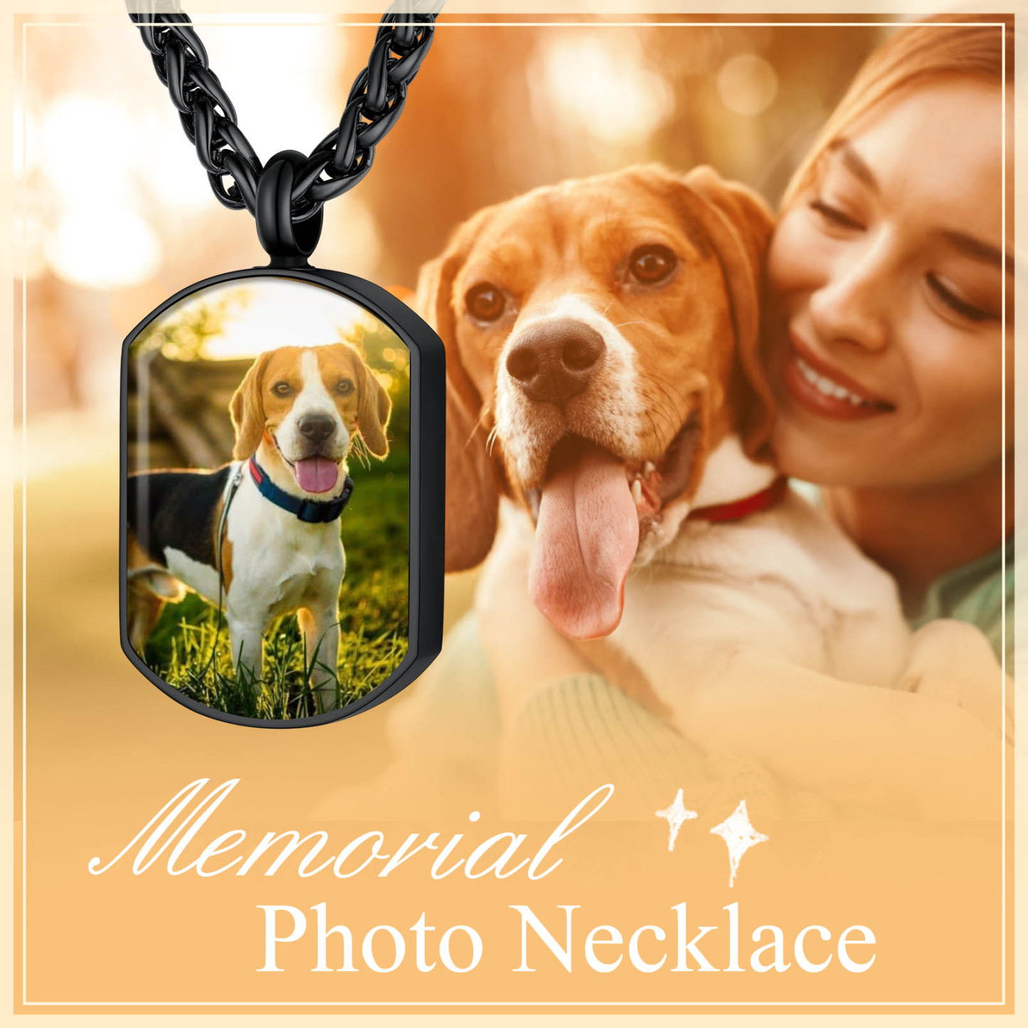 Personalized Picture Cremation Urn Memorial Necklace for Ashes for pet