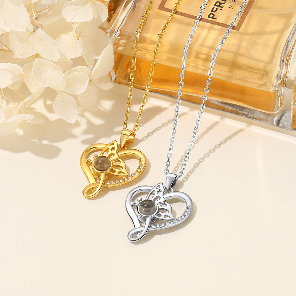 Personalized Photo Projection Butterfly Pendant Necklace collection