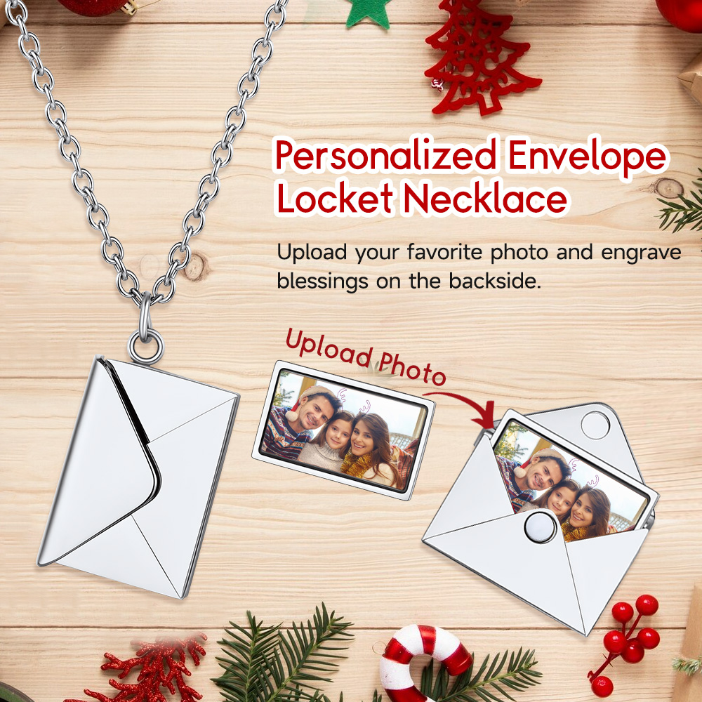 Personalized Love Letter Envelope Locket Necklace