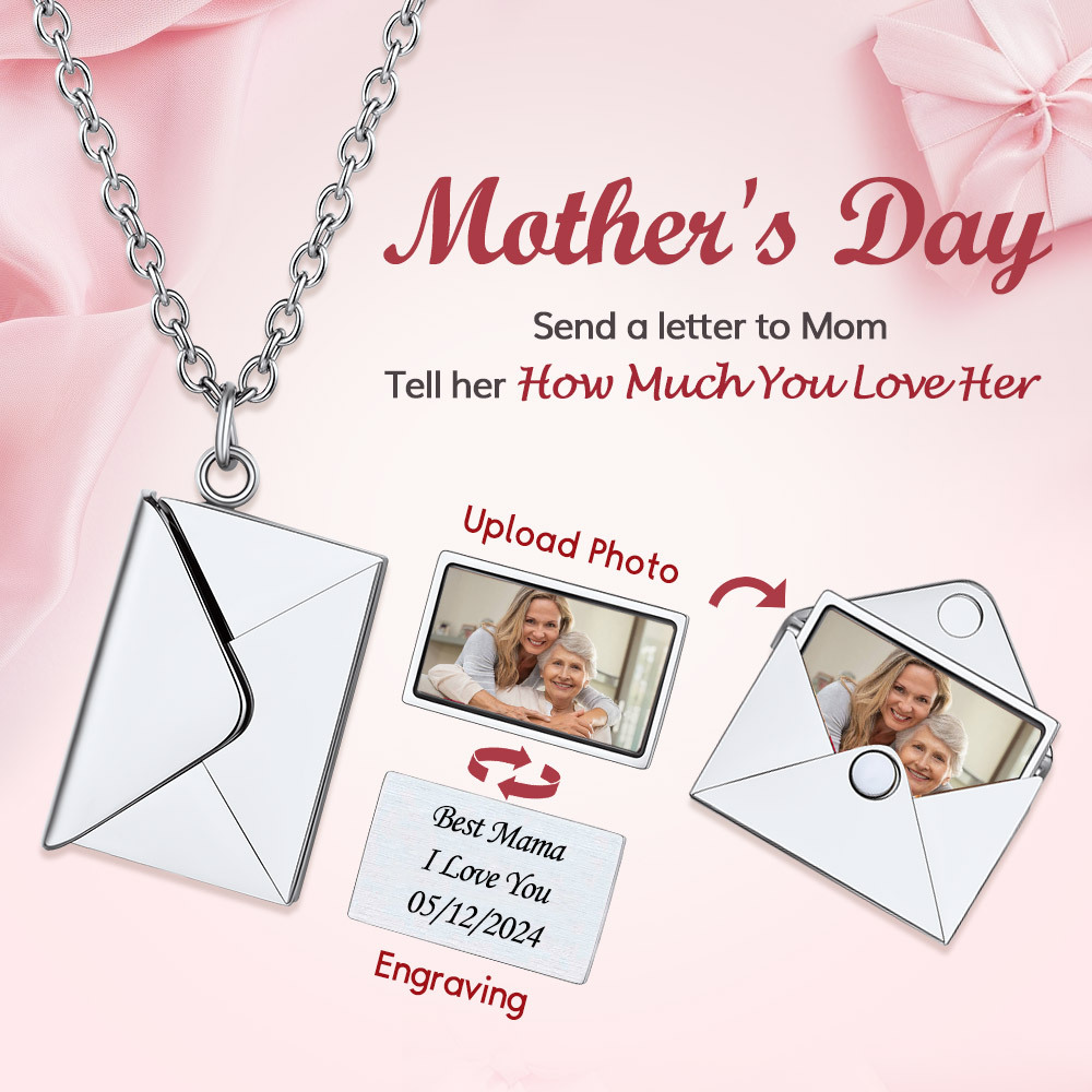 Personalized Love Letter Envelope Locket Necklace