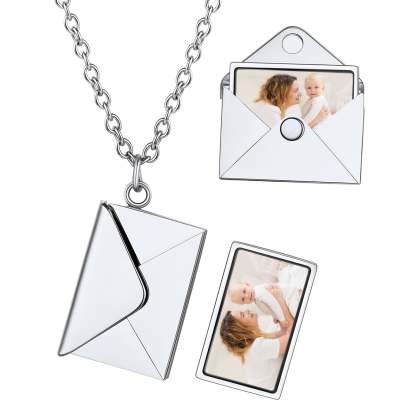 Personalized Love Letter Envelope Locket Necklace