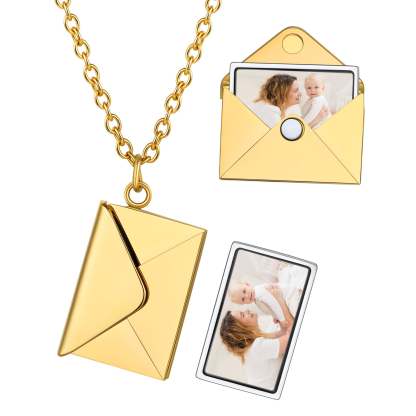 Custom4U Personalized Love Letter Envelope Locket Necklace