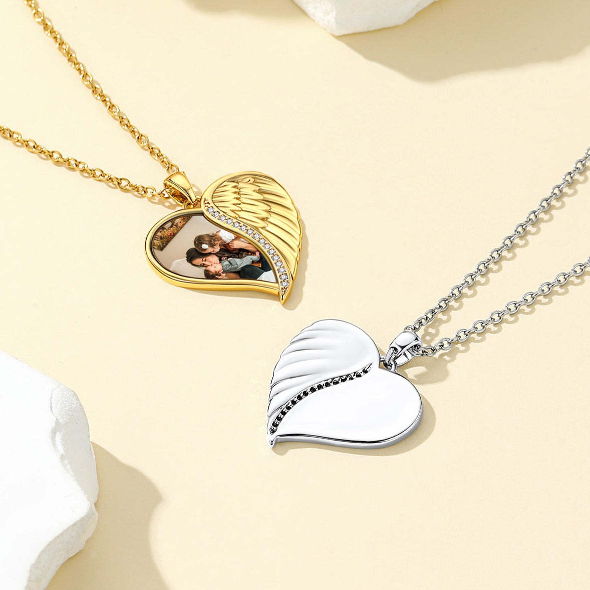 Custom4U Customized Heart Photo Necklace 2 colors