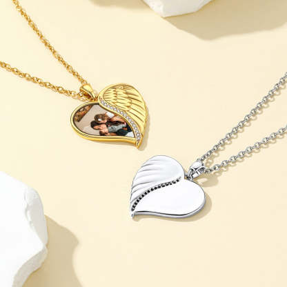 Custom4U Customized Heart Photo Necklace 2 colors