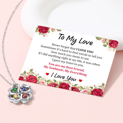 Personalized Heart Lucky Leaf Clover Birthstone Necklace occasion