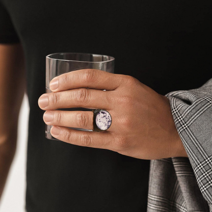 Personalized Celtic Knot Signet Ring with Picture for Men model