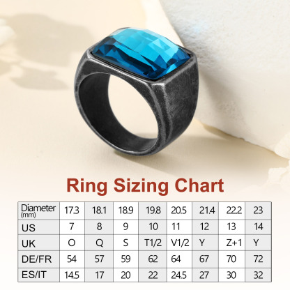 Mens Gemstone Birthstone Signet Ring Size