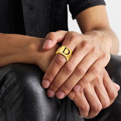 Personalized Text Signet Ring model