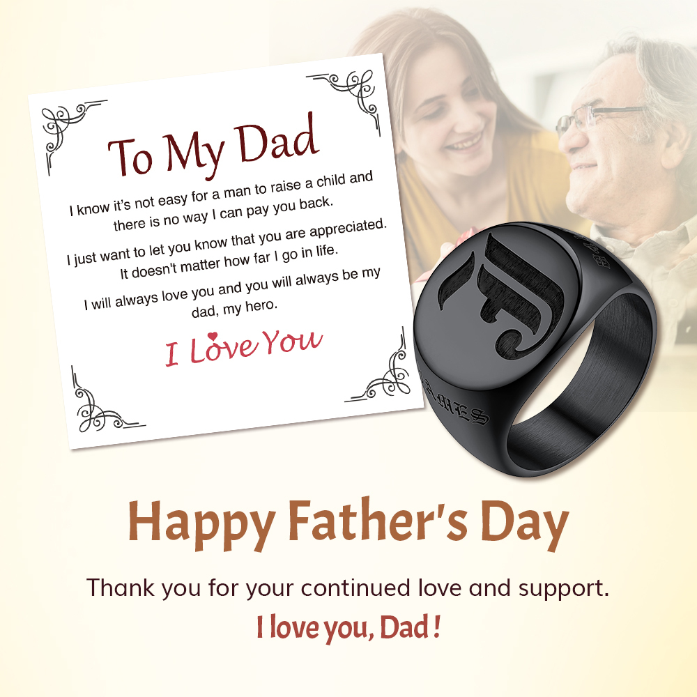 Custom Name Signet Ring for dad Memorial Gifts
