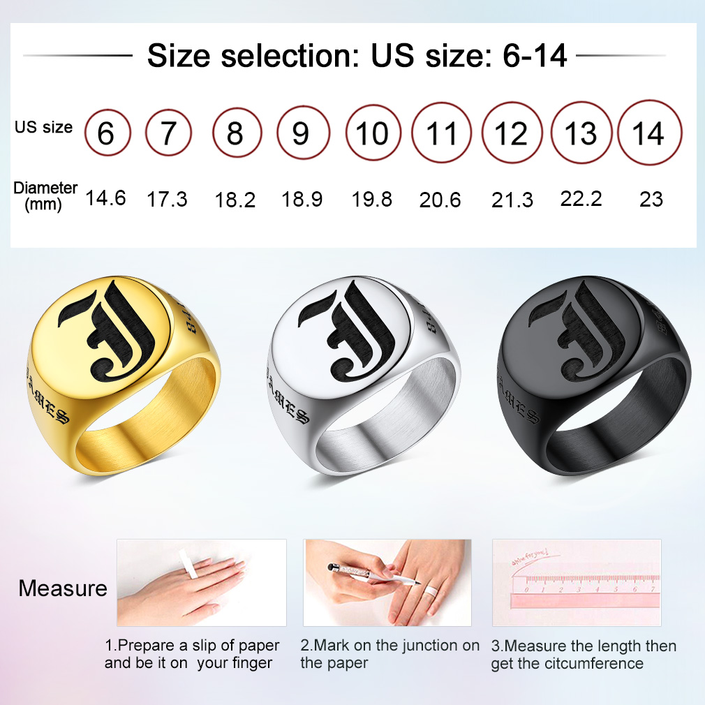 Custom Name Oval Signet Ring for Men Memorial Gifts us size