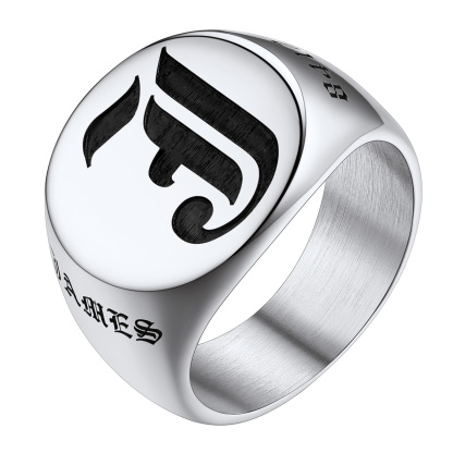 Custom Name Oval Signet Ring for Women Men silver