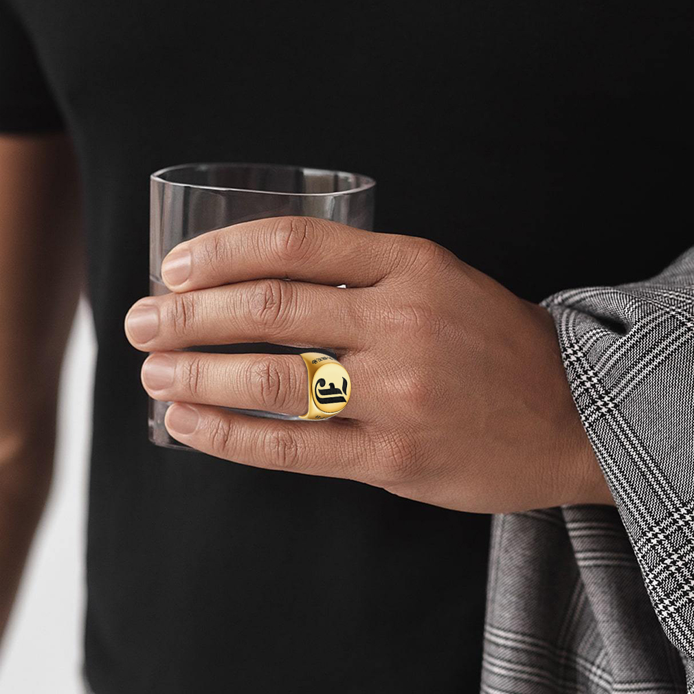 Custom Name Oval Signet Ring model