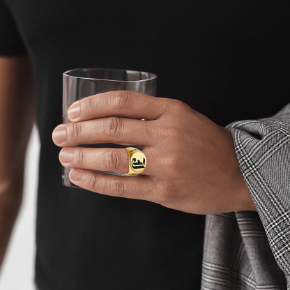 Custom Name Oval Signet Ring model