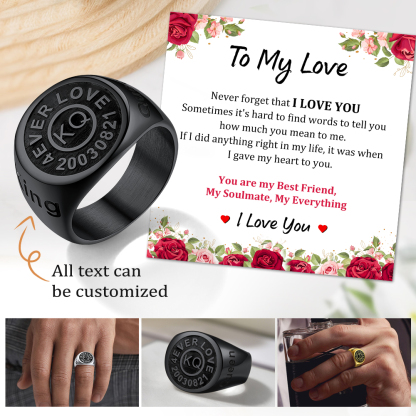 Personalized Engraved Signet Rings gift