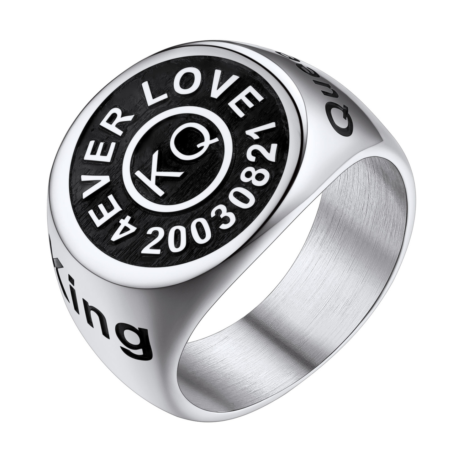 Personalized Engraved Signet Rings for Men silver