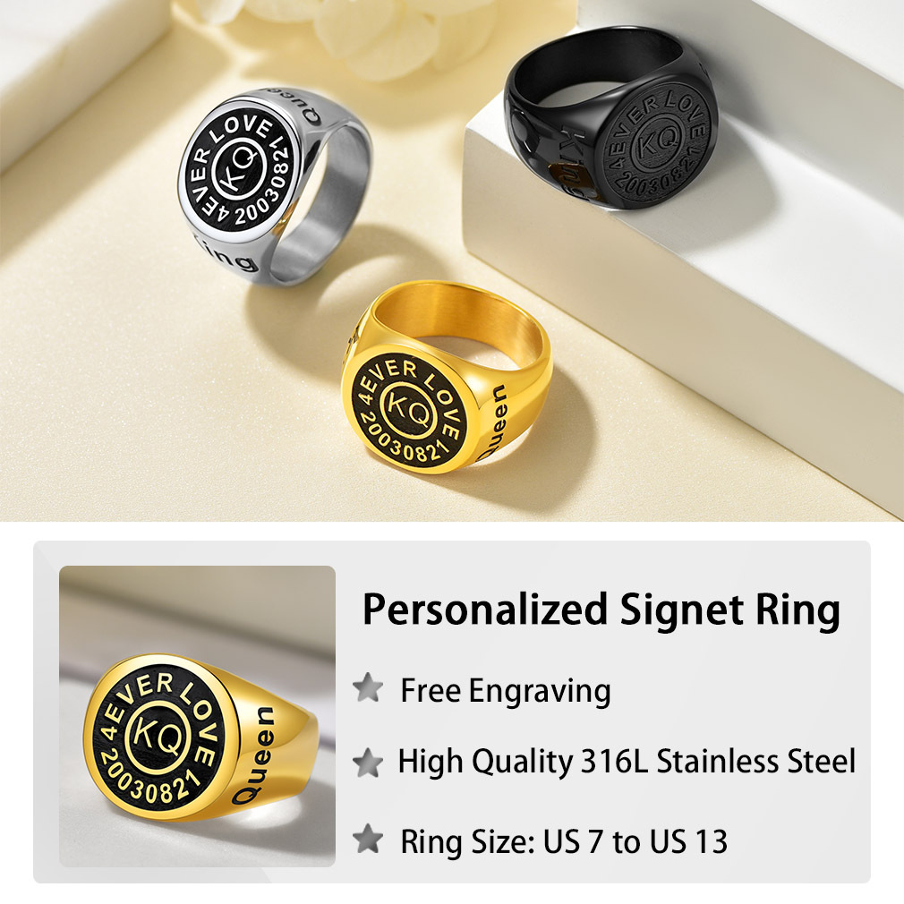 Personalized Engraved Signet Rings for Men collection