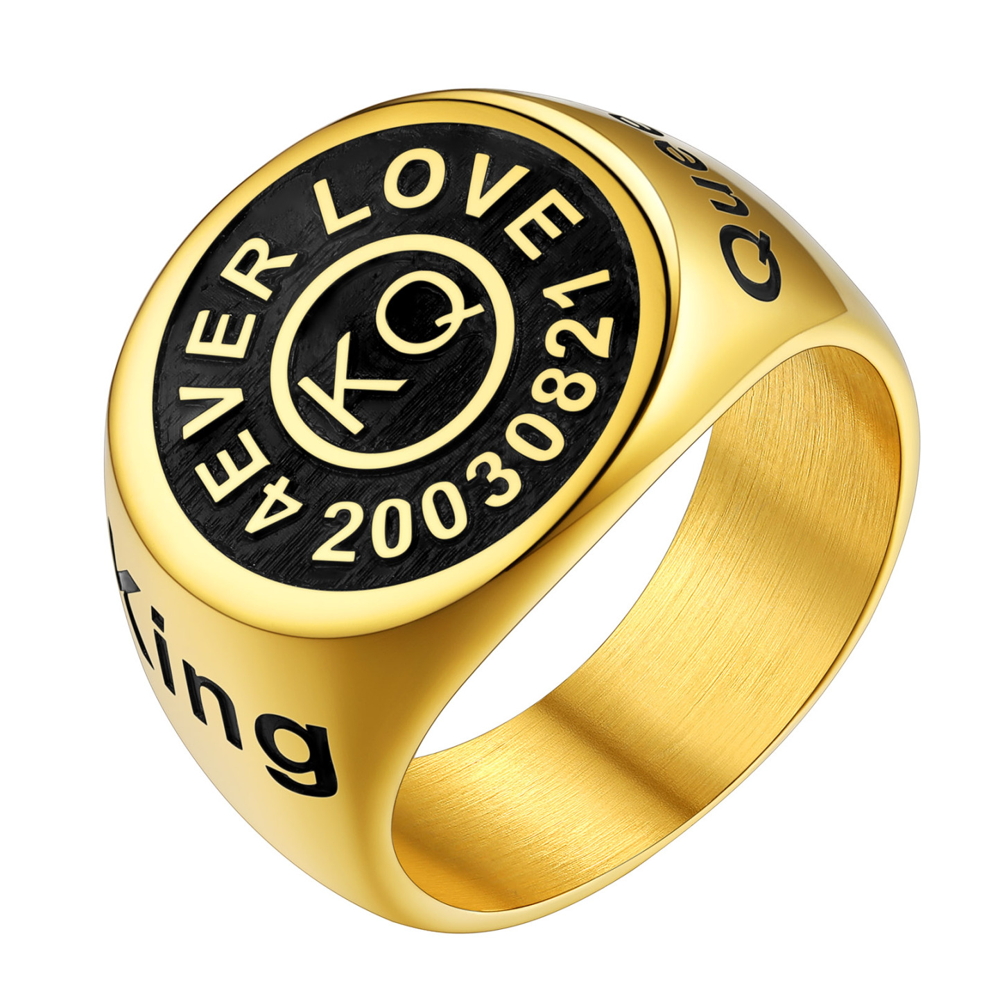 Personalized Engraved Signet Rings for Men gold