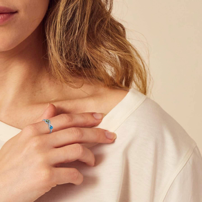 Personalized Birthstone Infinity Cubic Zirconia Rings model