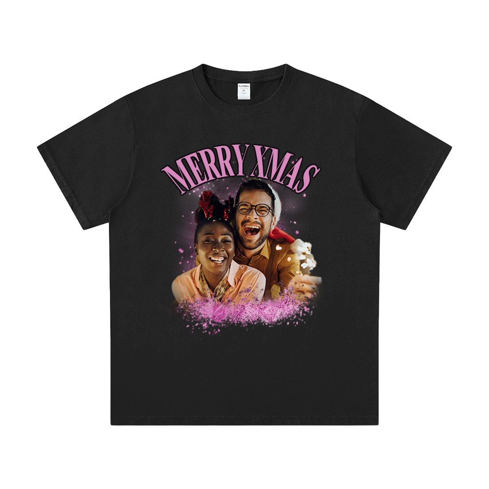 Custom Photo and Text T-Shirts merry xmas