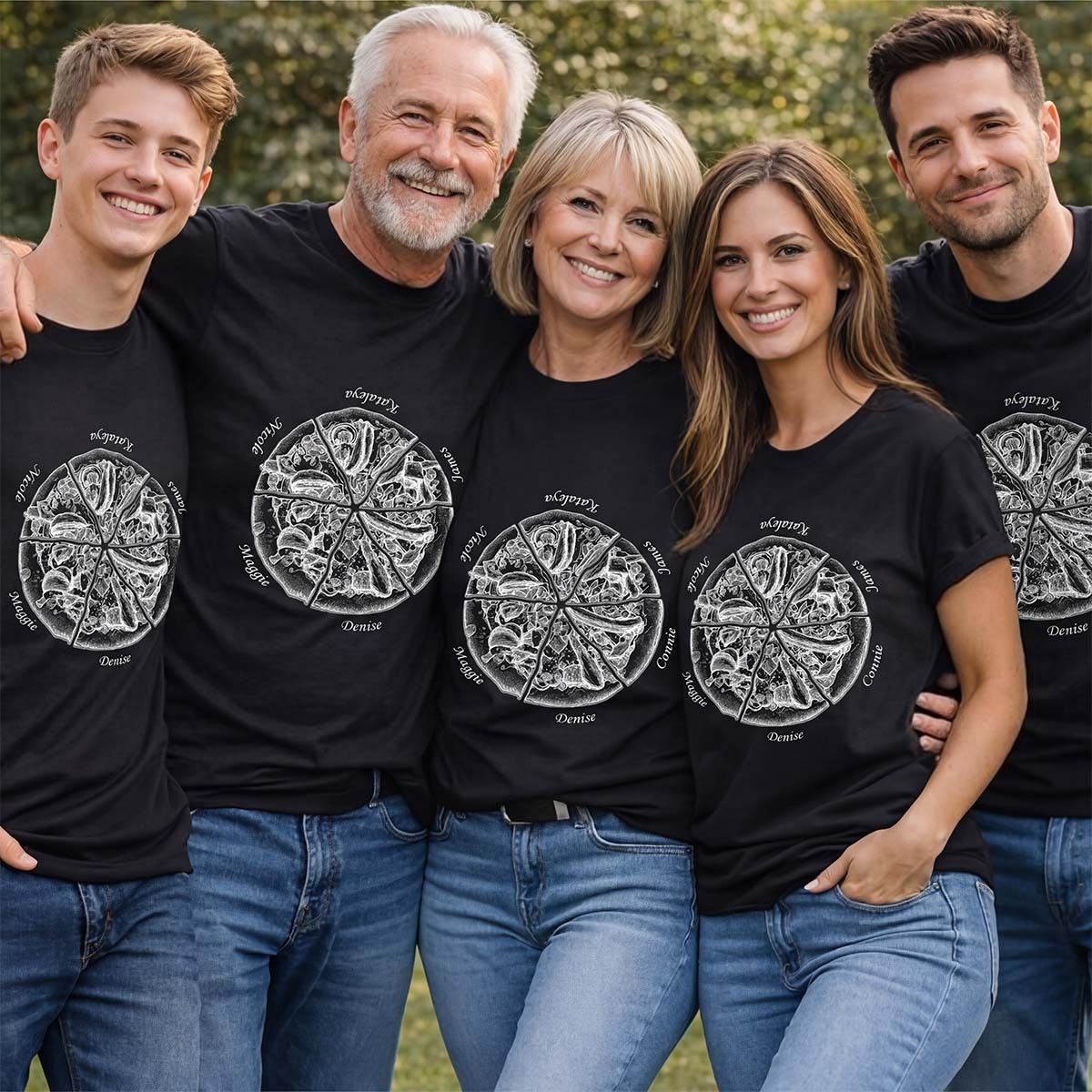 Personalized Pizza Family Name T-Shirt - Custom Kids & Family Gift