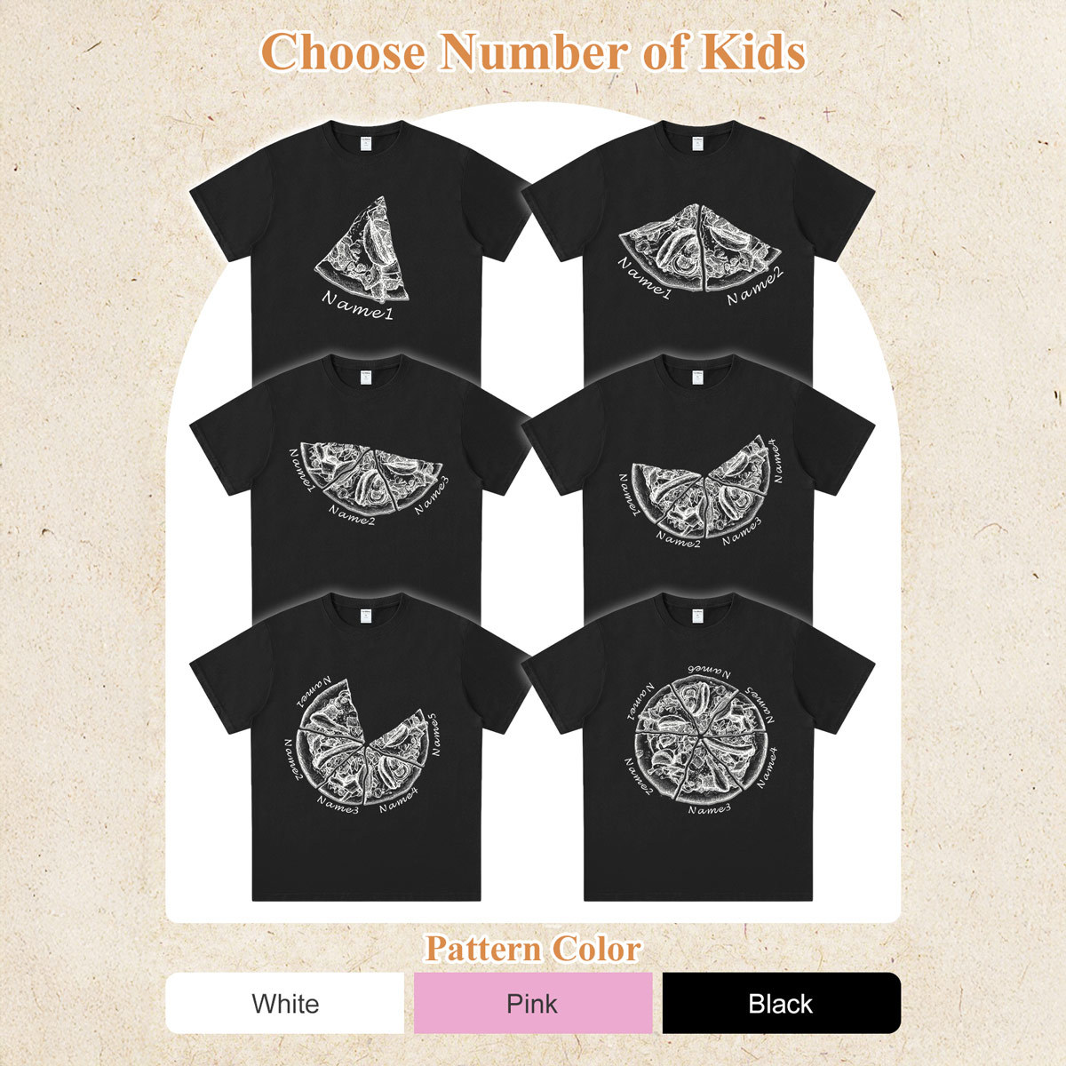 Personalized Pizza Family Name T-Shirt - Custom Kids & Family Gift
