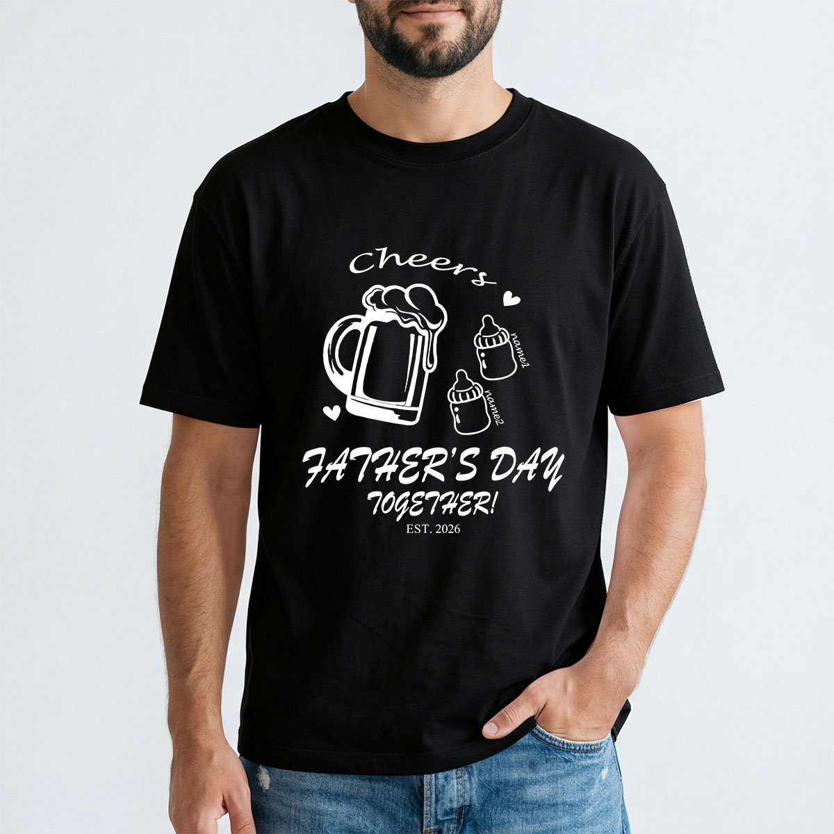 Personalized Dad T-Shirt with Kids' Names