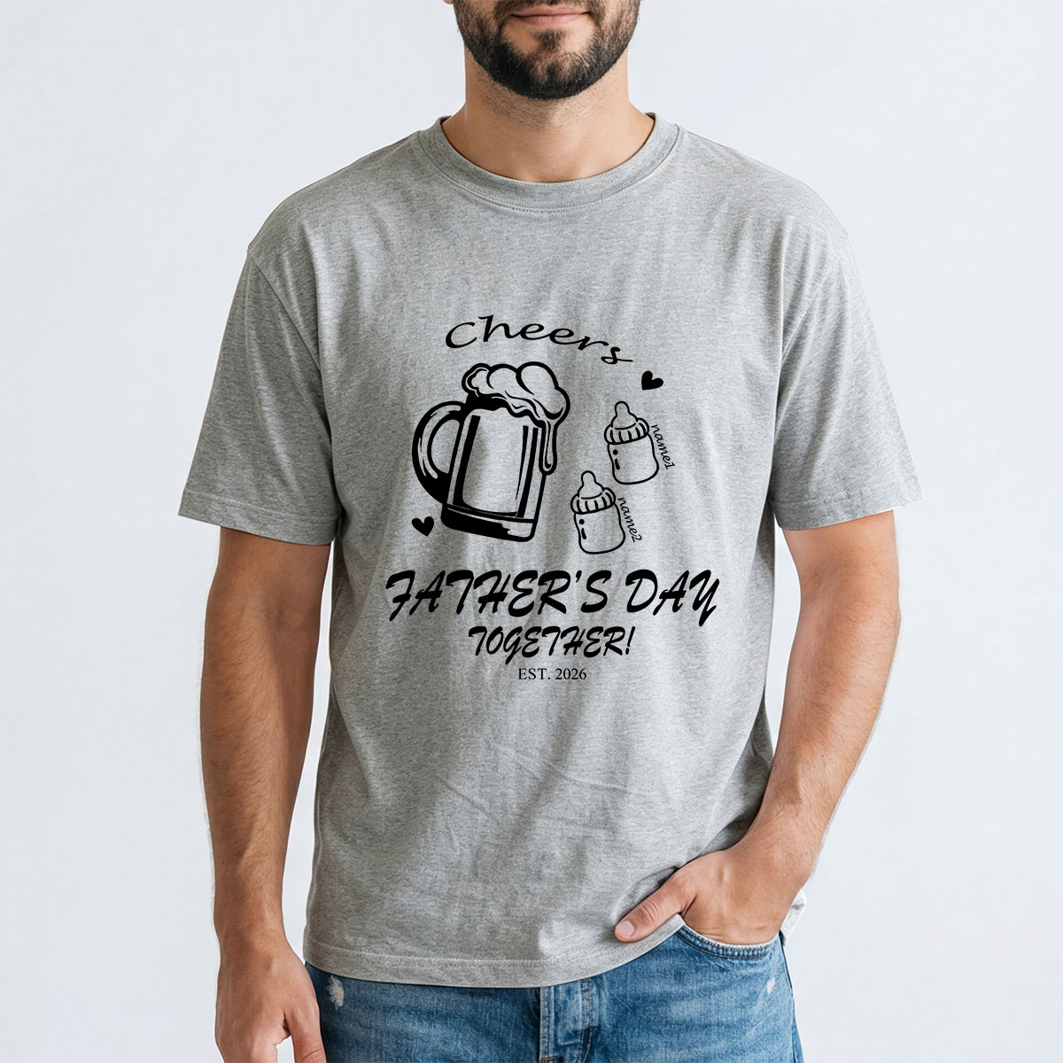 Personalized Dad T-Shirt with Kids' Names