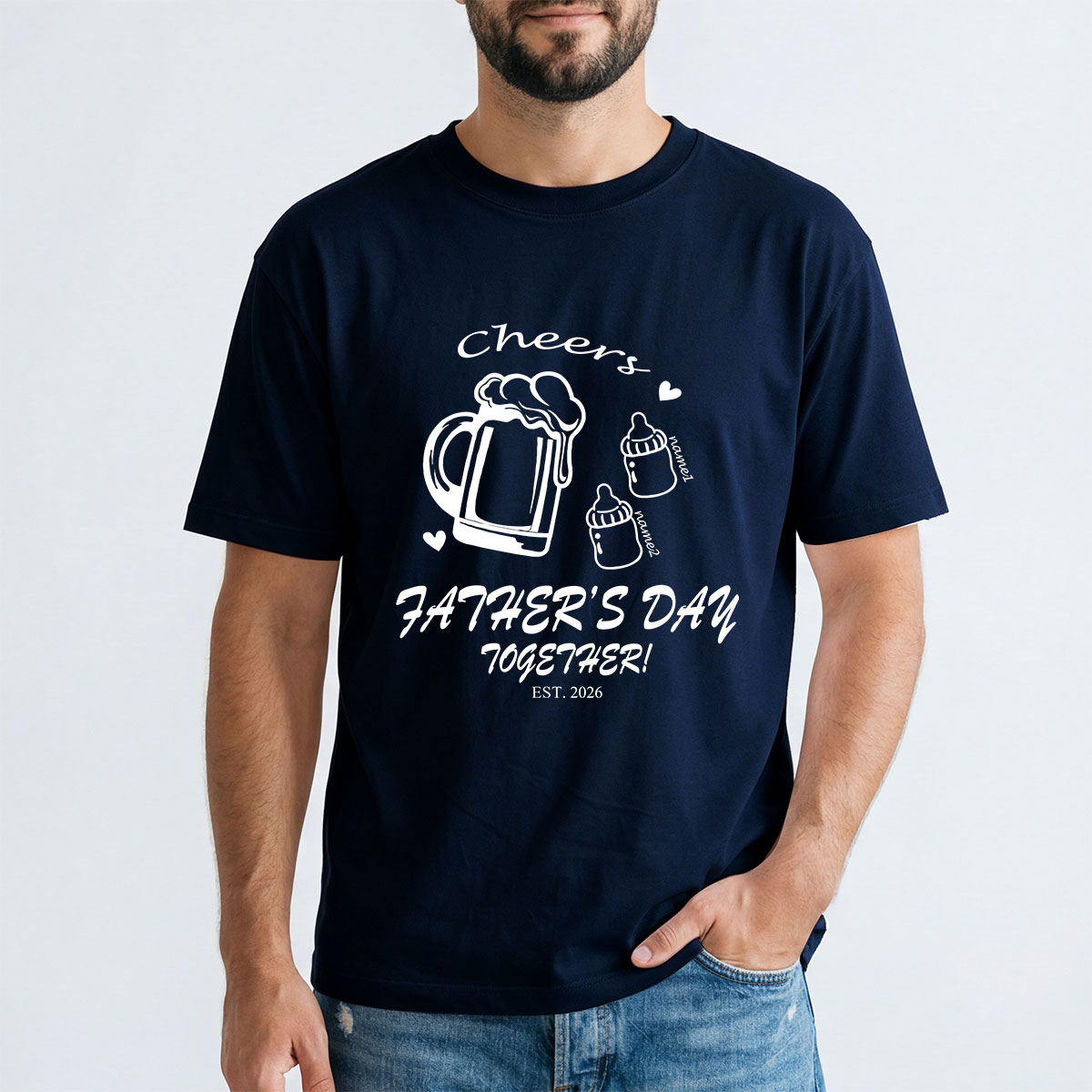 Personalized Dad T-Shirt with Kids' Names