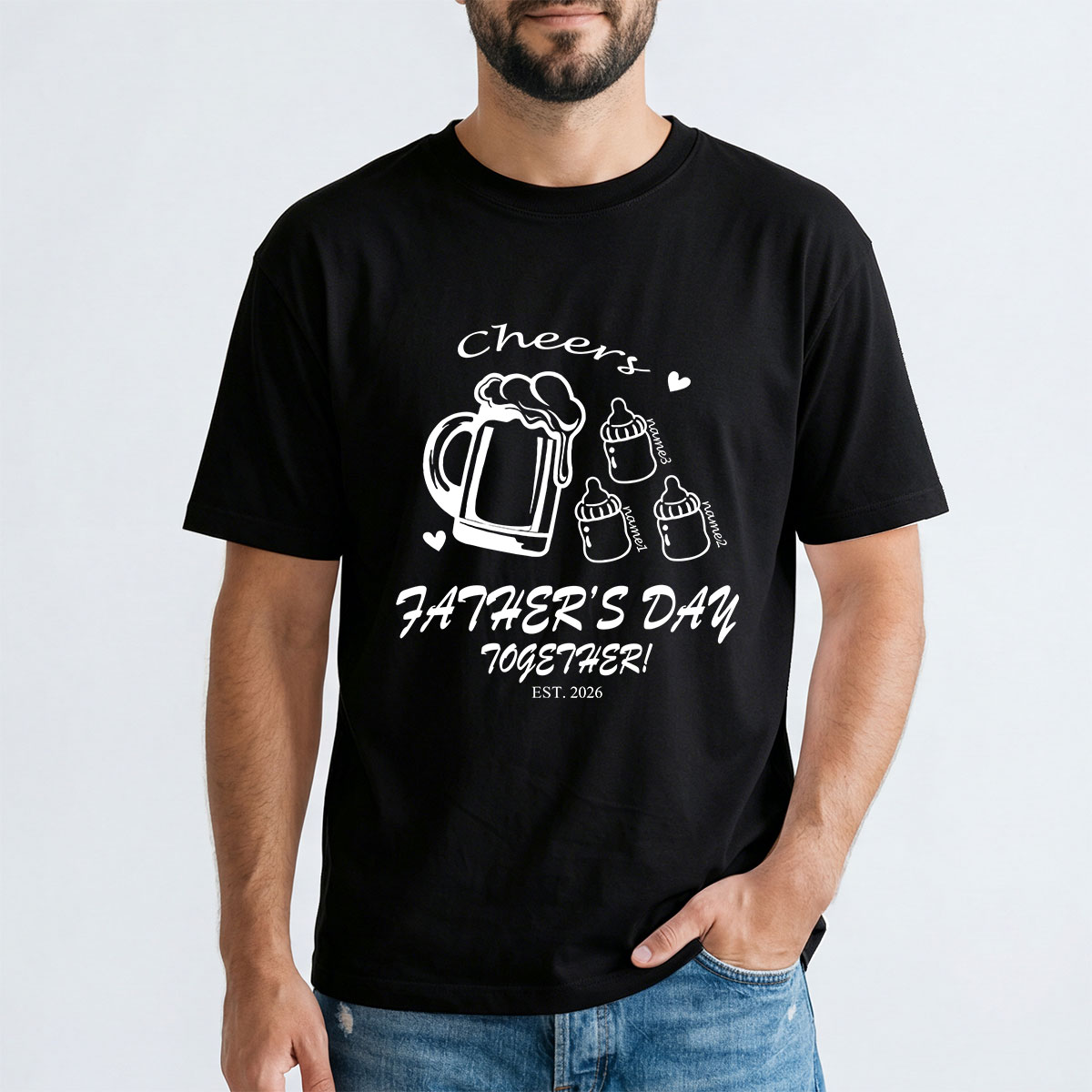 Personalized Dad T-Shirt with Kids' Names