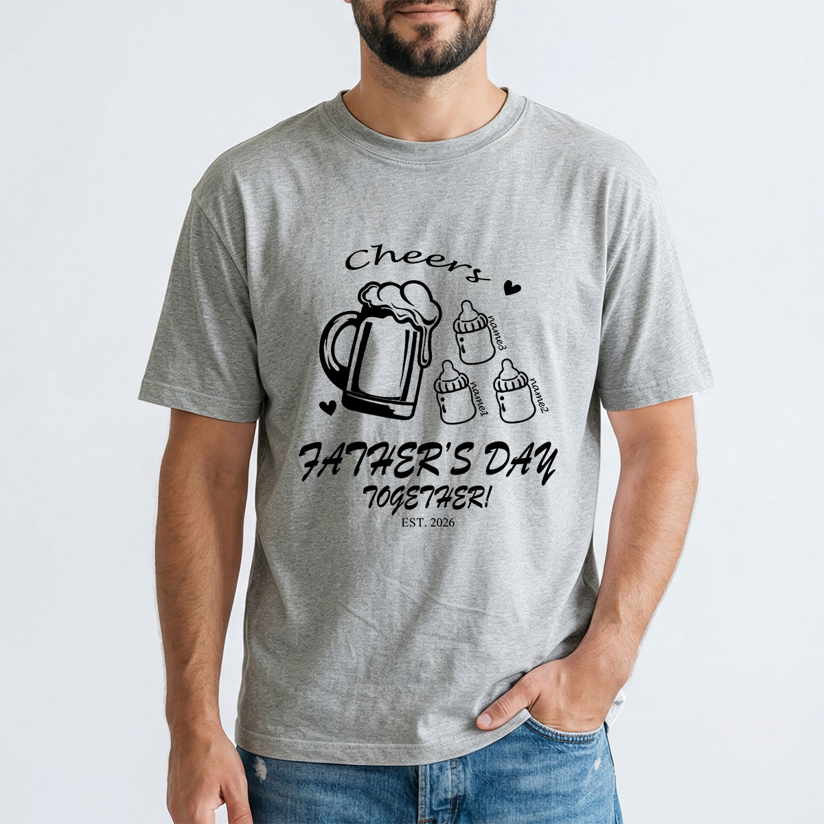 Personalized Dad T-Shirt with Kids' Names