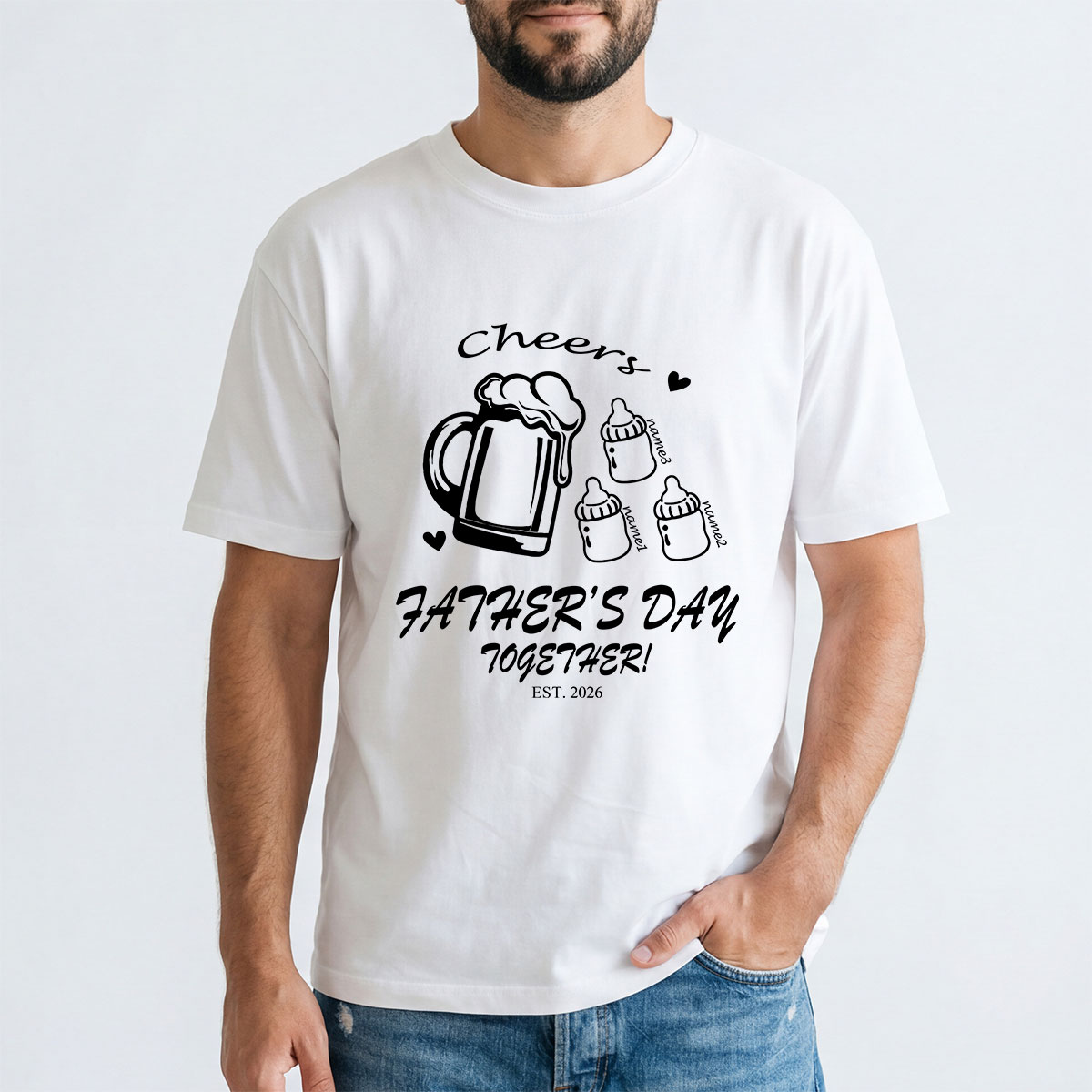 Personalized Dad T-Shirt with Kids' Names