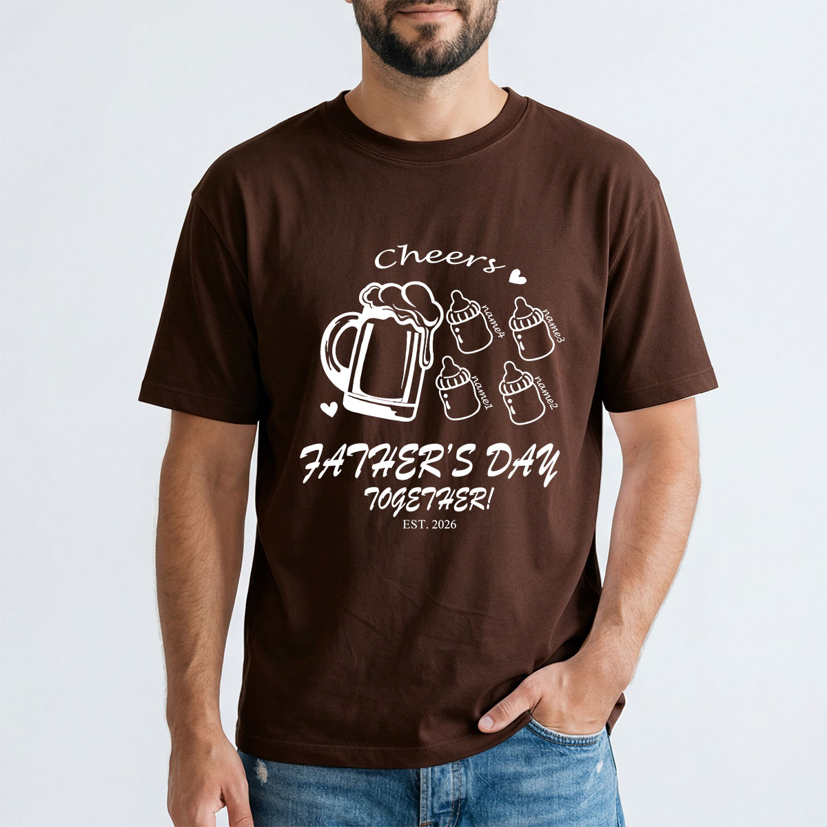 Personalized Dad T-Shirt with Kids' Names