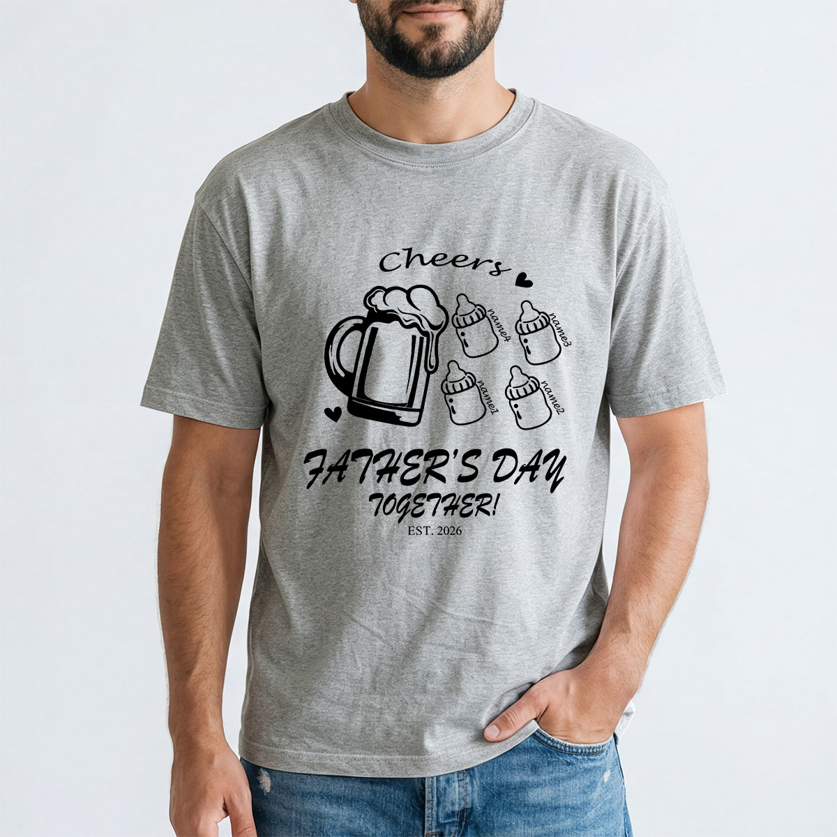 Personalized Dad T-Shirt with Kids' Names