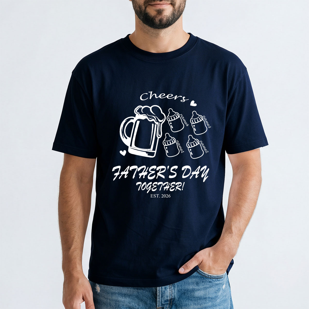 Personalized Dad T-Shirt with Kids' Names