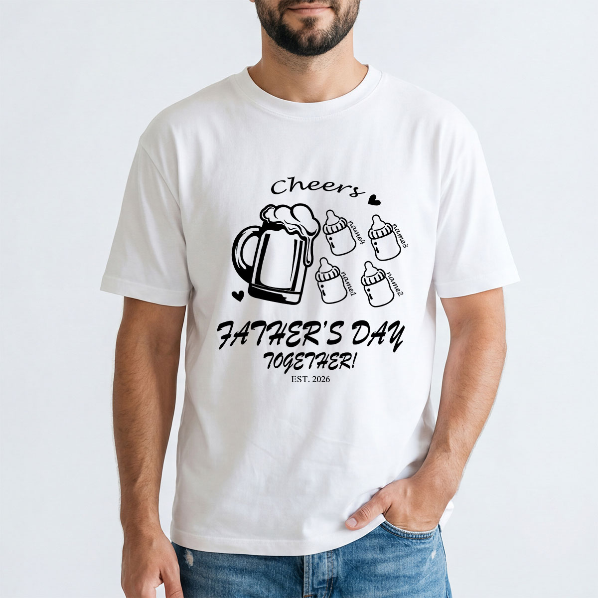 Personalized Dad T-Shirt with Kids' Names