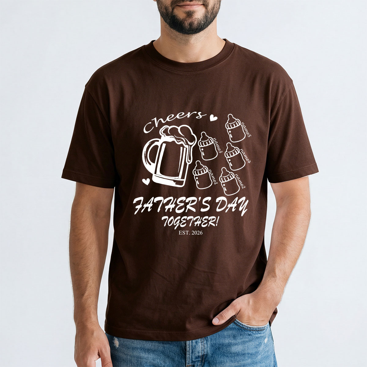 Personalized Dad T-Shirt with Kids' Names