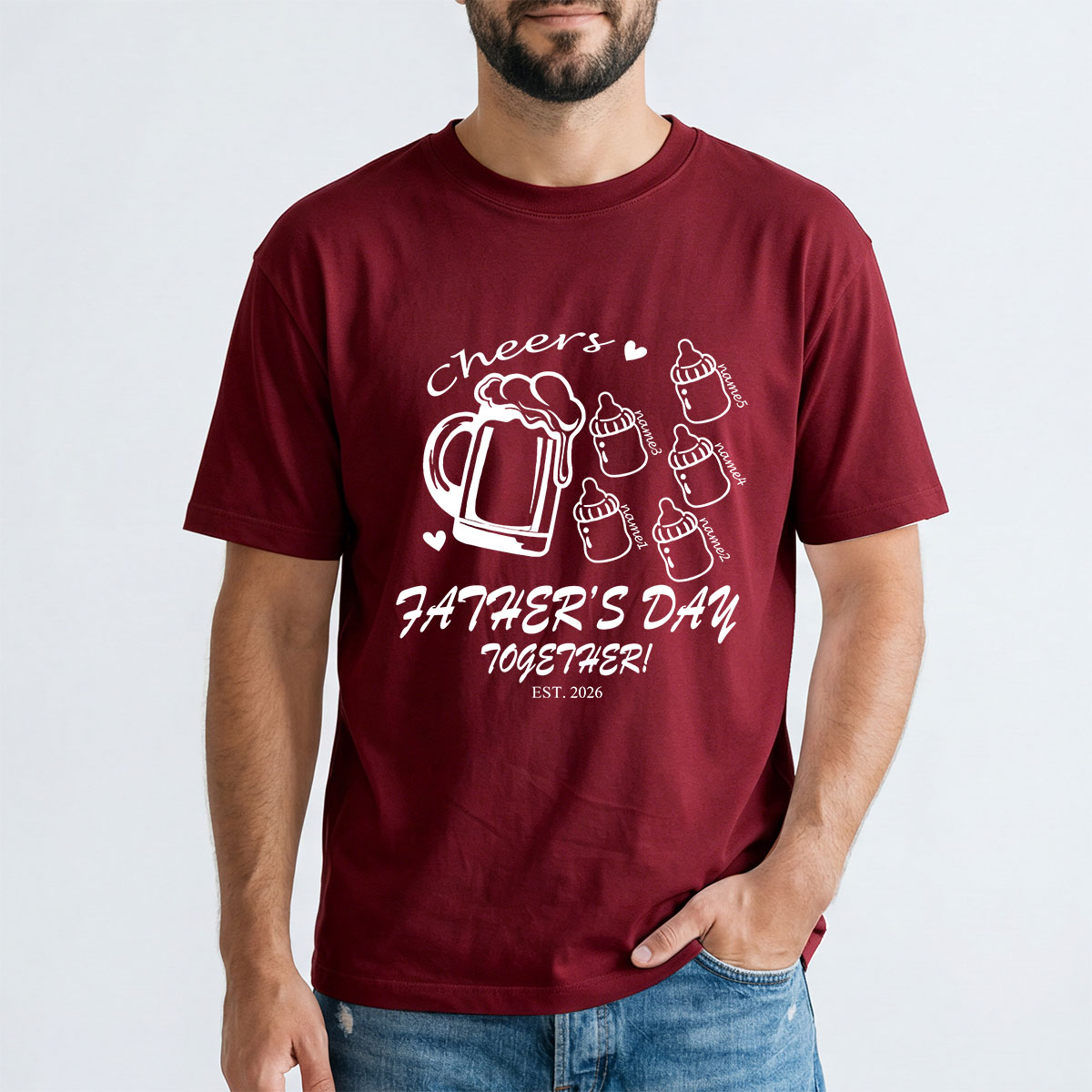 Personalized Dad T-Shirt with Kids' Names