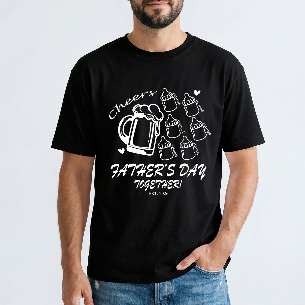 Personalized Dad T-Shirt with Kids' Names