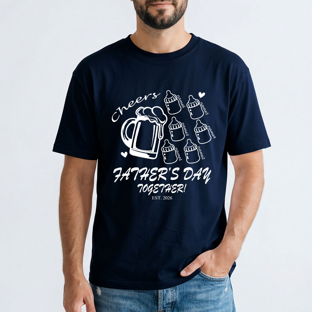 Personalized Dad T-Shirt with Kids' Names