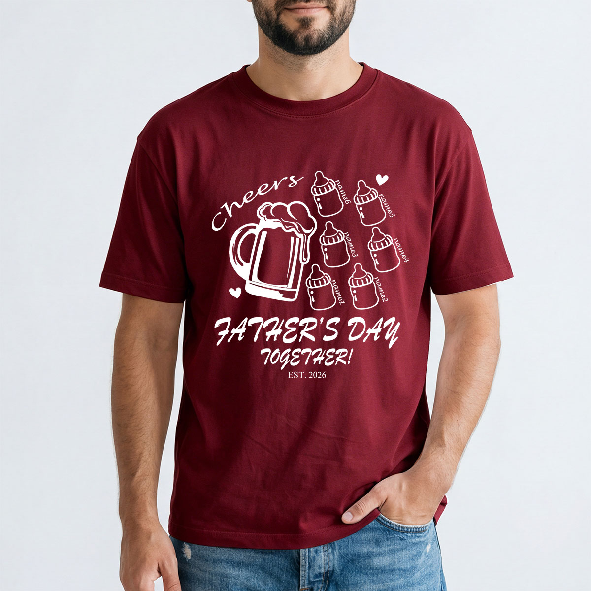 Personalized Dad T-Shirt with Kids' Names