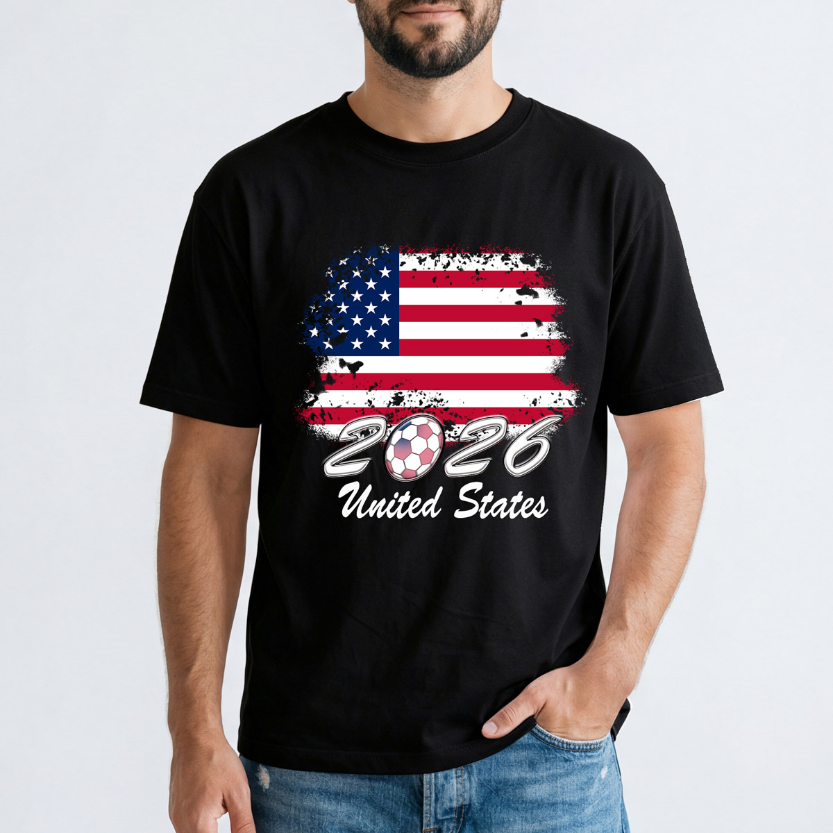 Custom 2026 FIFA World Cup National Flag T-Shirt Black