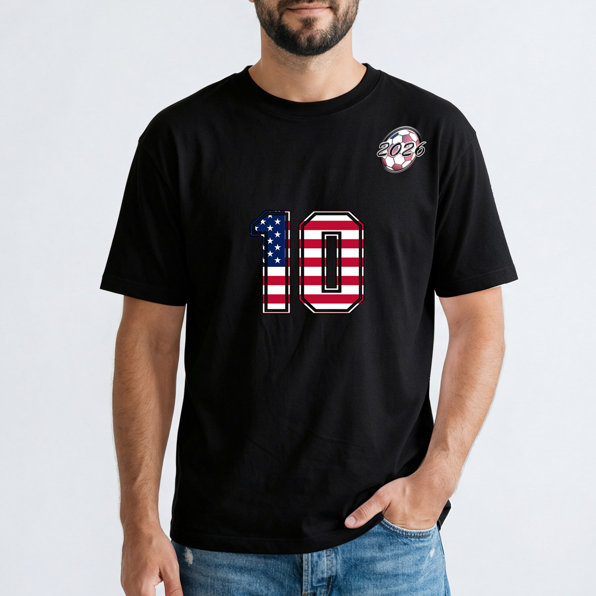 Personalized World Cup 2026 National Flag & Number Jersey Tee 