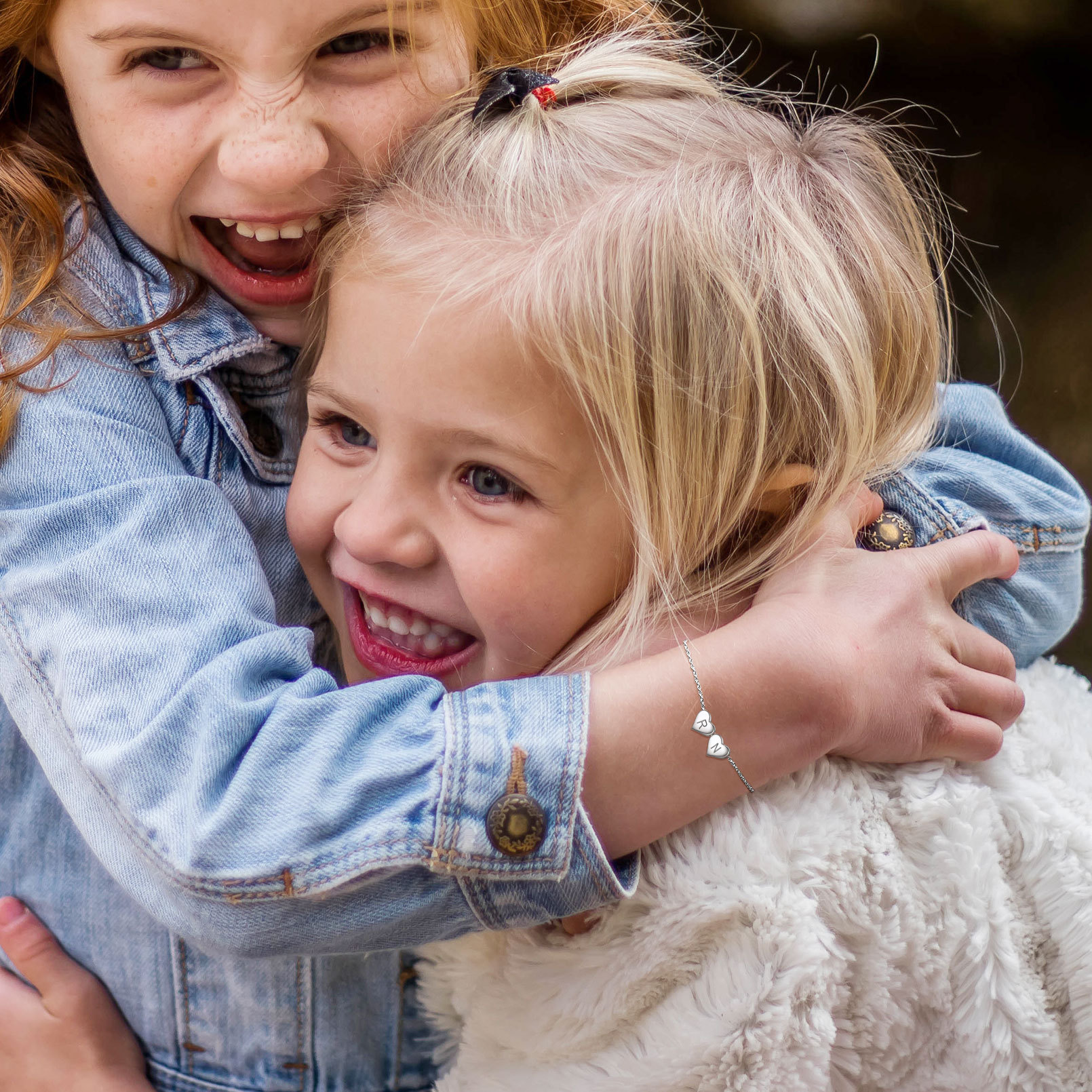 925 Sterling Silver Initial Heart Letter Bracelet for Women