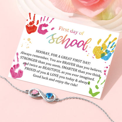 Personalized Name Birthstone Infinity Bracelets