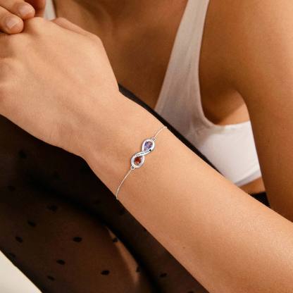 Personalized Name Birthstone Infinity Love Symbol Link Bracelets model