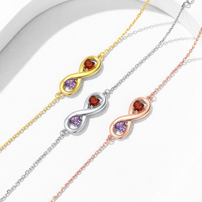 Personalized Name Birthstone Infinity Love Symbol Link Bracelets collection