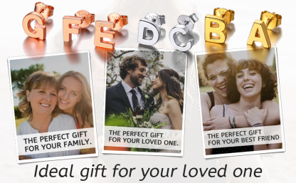  Sterling Silver Initial Dainty Letter Stud Earrings for Women