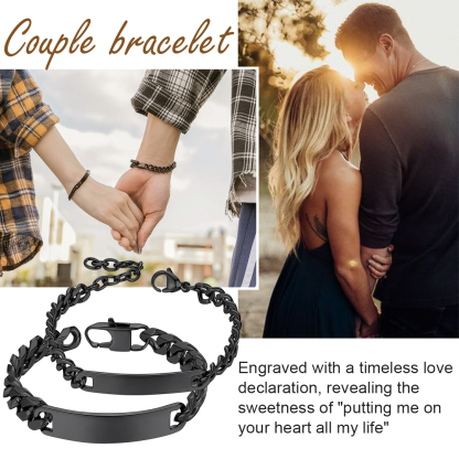 Name Engraved for couple Custom Bracelet 