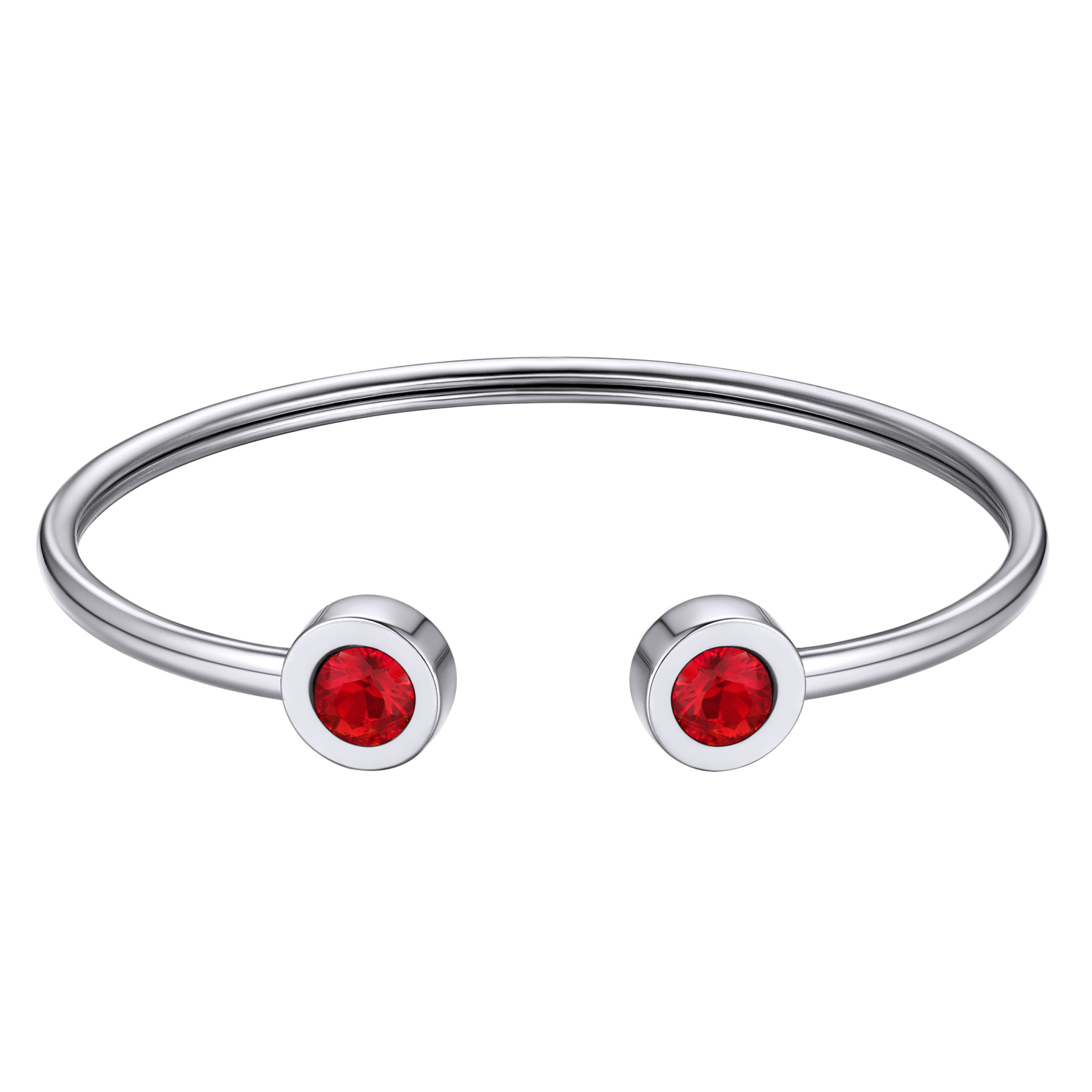 Birthstones Bracelet for Women Cuff Bangle with Twelve Months Crystal JUL